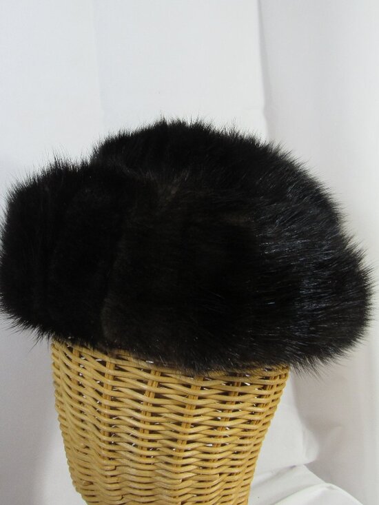 BLACK MINK FUR HAT VINTAGE 1960\'S main image 9